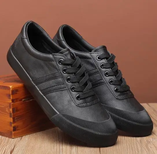 2025 New Shoes for Men Leather Casual Shoes Fashion Lace-up Leisure Striped Flat Shoes for Man Spring Autumn Cool Loafers 4