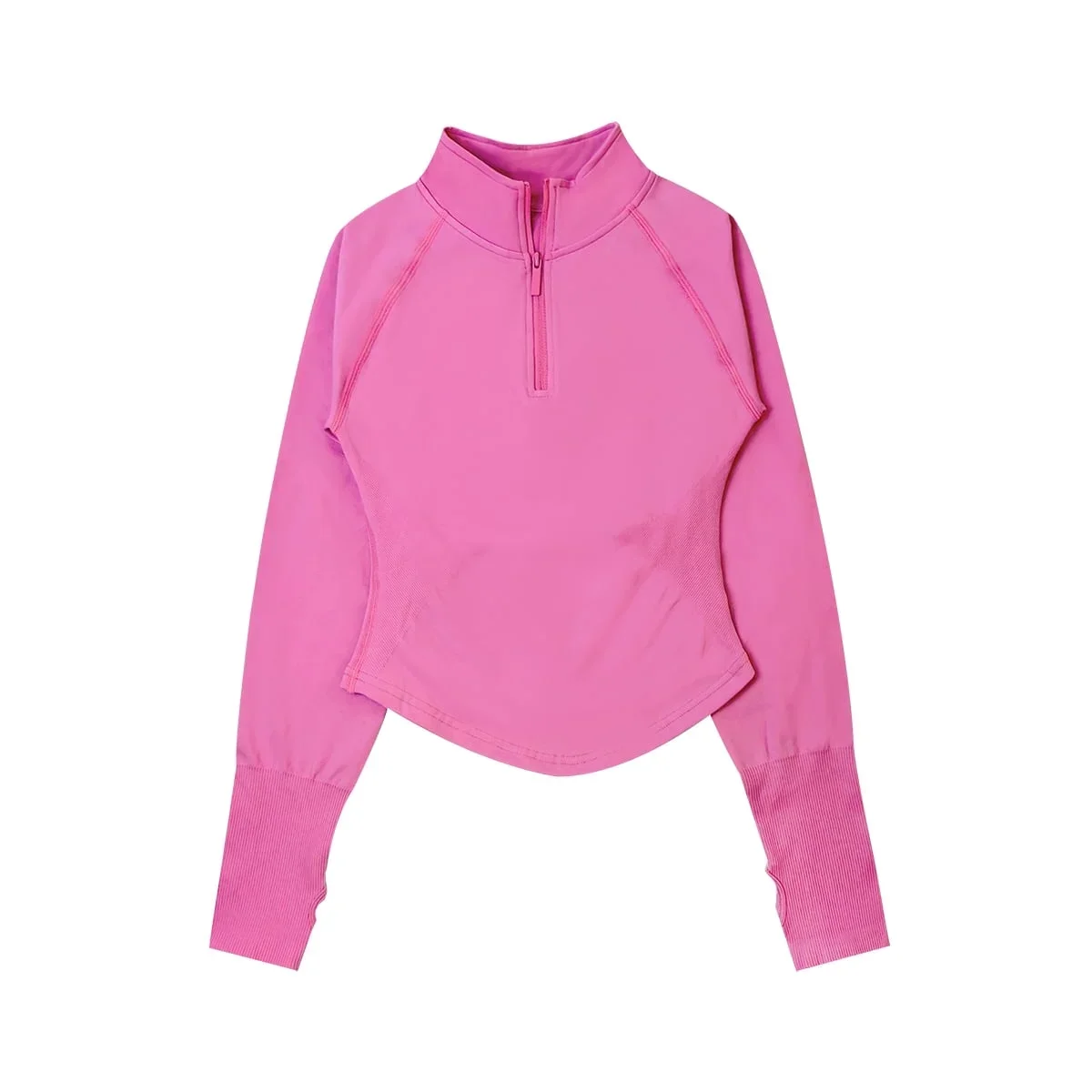 BLAZEMOVE Spor Kıyafetleri Kadın Yarım Fermuarlı Egzersiz Koşu Fit Ceket Uzun Kollu Açık Spor Dikişsiz Üst Yoga Pilates Giyim