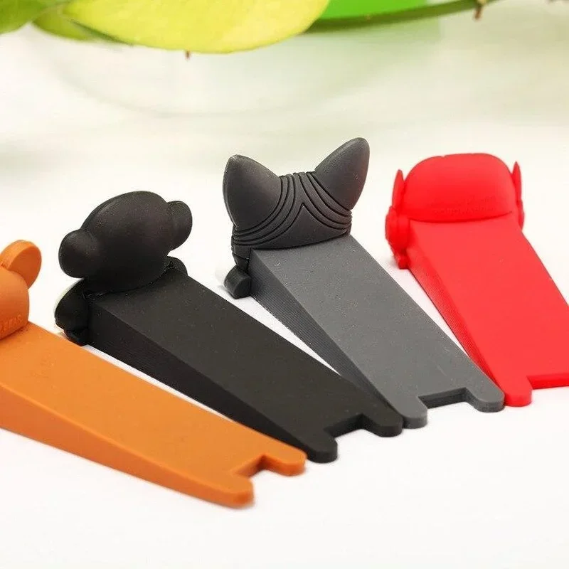 1 Pc Cartoon Animal Silicone Door Stopper Wedge Door Catcher Block Home Office Children Security Card Armor Cat Shape