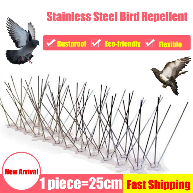 25cm Stainless Steel Bird Repellent Spikes Ecofriendly Anti Pigeon