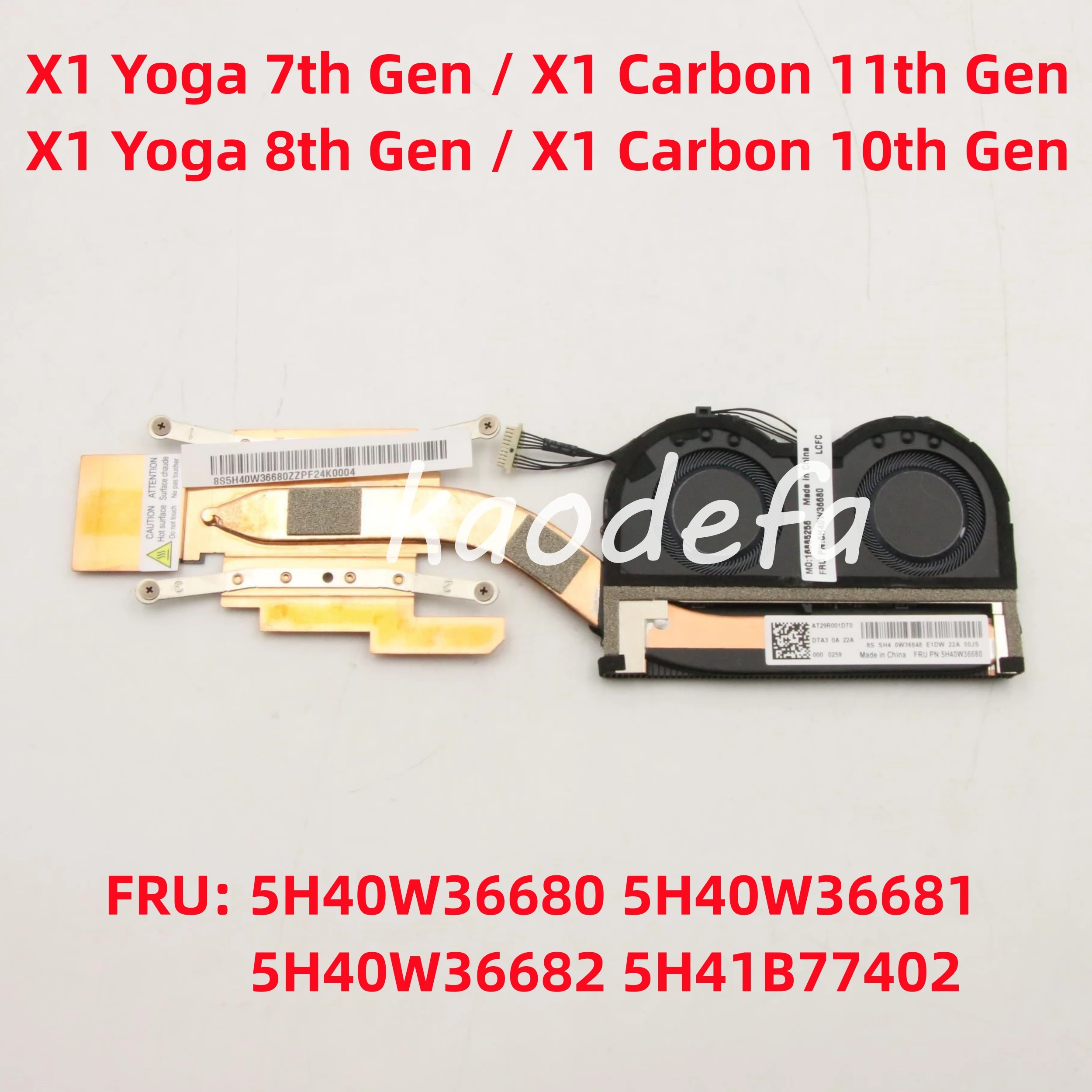Ventilador de Refrigeração Cpu para Thinkpad Dissipador de Carbono x1 10th 11th Gen x1 Yoga 7th e 8th Gen 5h40w36680 5h40w36681 5h40w36682 5h41b77402