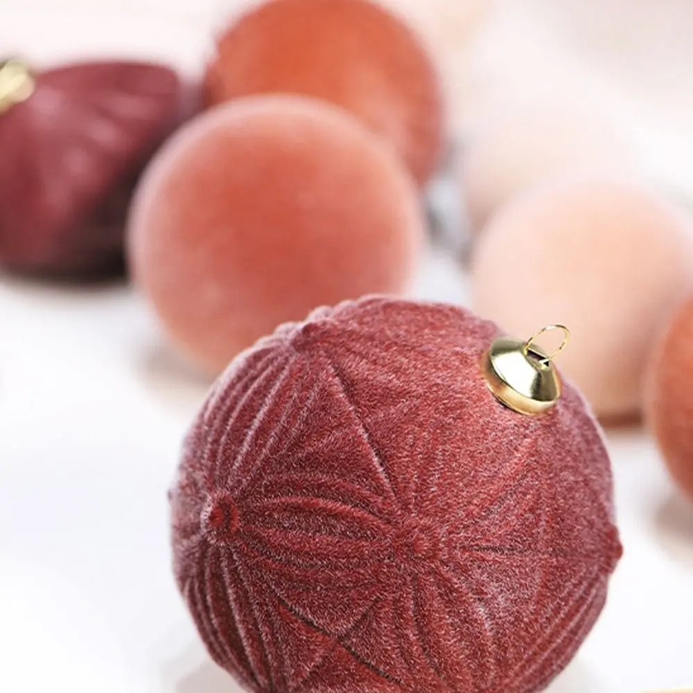 Description Picture 5 of item35pcs Flocked Christmas Velvet Ball Pendant Reusable DIY Christmas Hanging Balls Shatterproof Xmas Tree Ornaments