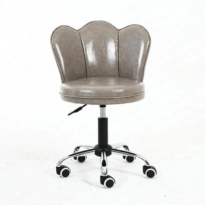 Modern Rotating Makeup Chair Lifting Office Chair with Wheels PU and Metal Beauty Home Furniture Adjustable Swivel