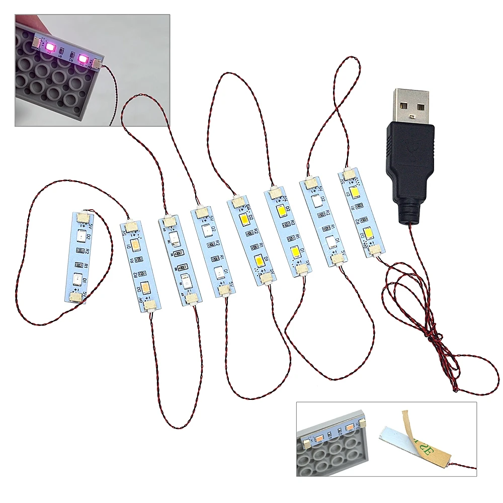 도시 가로등 램프 벽돌 DIY 0.8mm 핀 0.73CM X 3.1CM 3M 양면 LED 원격 제어 빌딩 블록 플래시 램프