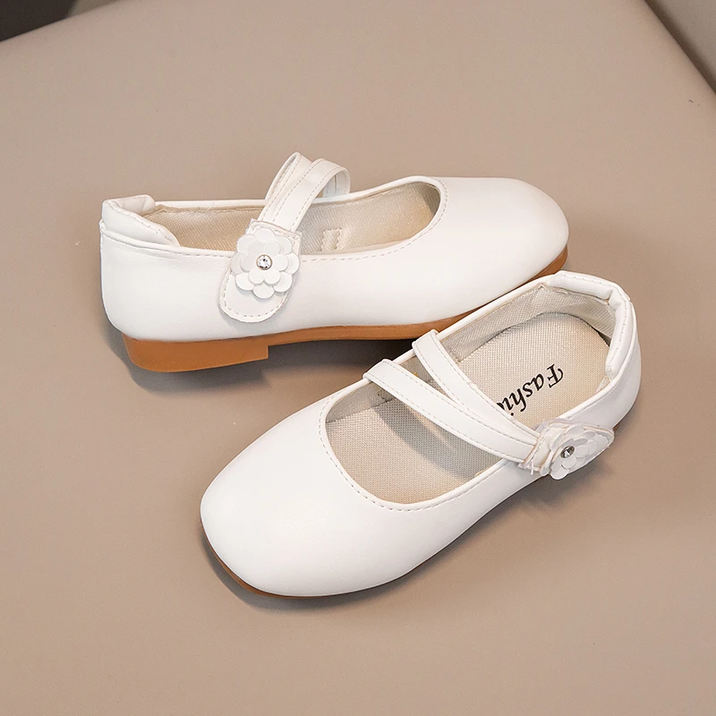 Girls' White Princess Dance Performance Kid's Summer Pink Dance Shoe Baby Single Shoe Student Babay Goden Version Flats