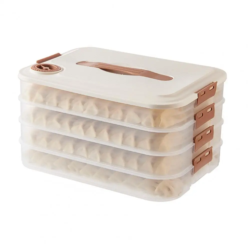 Dumpling Storage Box, 4-Layer Food Storage Containers with Lids, Stackable  Food Containers with Lid, Dumpling Box, Cookie Storage Containers, Good