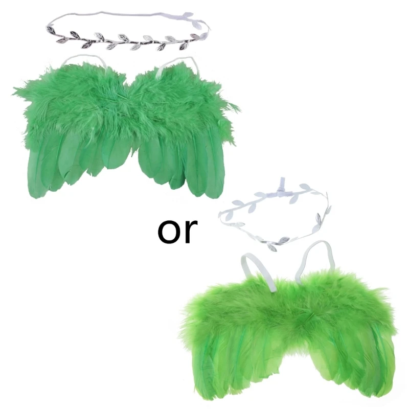 

Valentines Day Baby Costumes Newborn Leaves Headband White Infant Cosplay 40JC