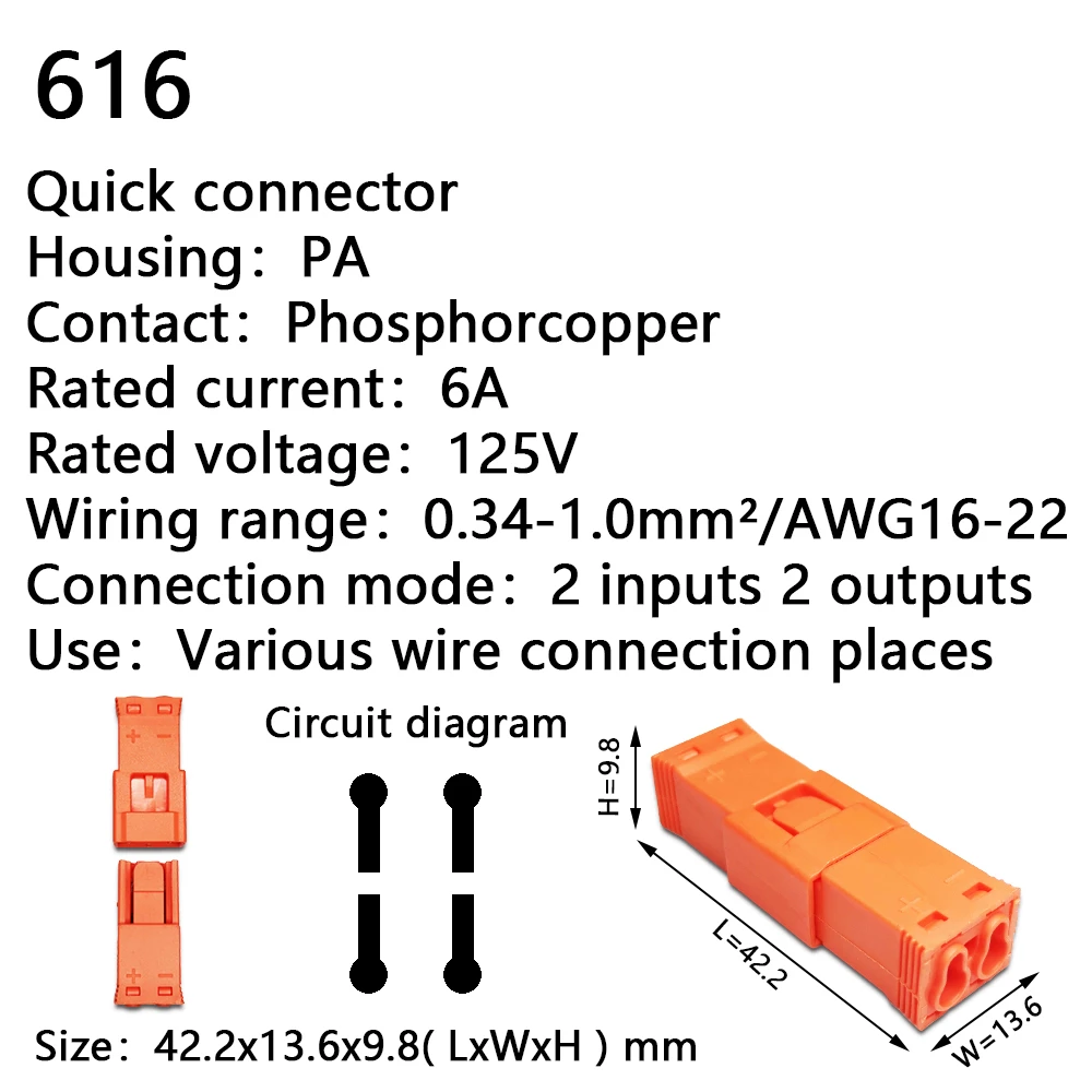 Mini Fast Wire Cable Connectors Universal Compact Conductor Spring Splicing Wiring Connector Push-in Terminal Block 601 412 battery disconnect switch Electrical Equipment & Supplies