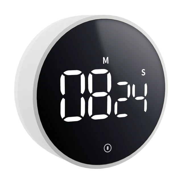 Minuterie de cuisine électronique LED, bouton visuel numérique, compte à rebours magnétique, minuterie d'étude, cuisine à domicile, cuisson, douche 1