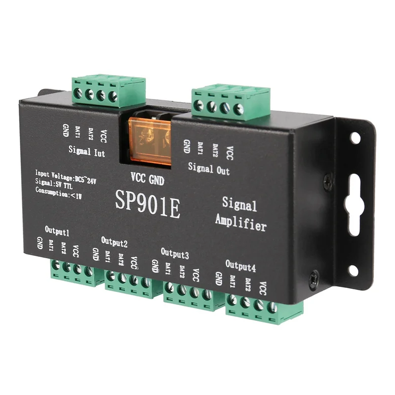 ETRT 4X SP901E LED 픽셀 WS2812B WS2811 SPI 신호 증폭기 리피터 (WS2813 SK6812 WS2815 WS2801 SK9822 등 모든 RGB 지원)