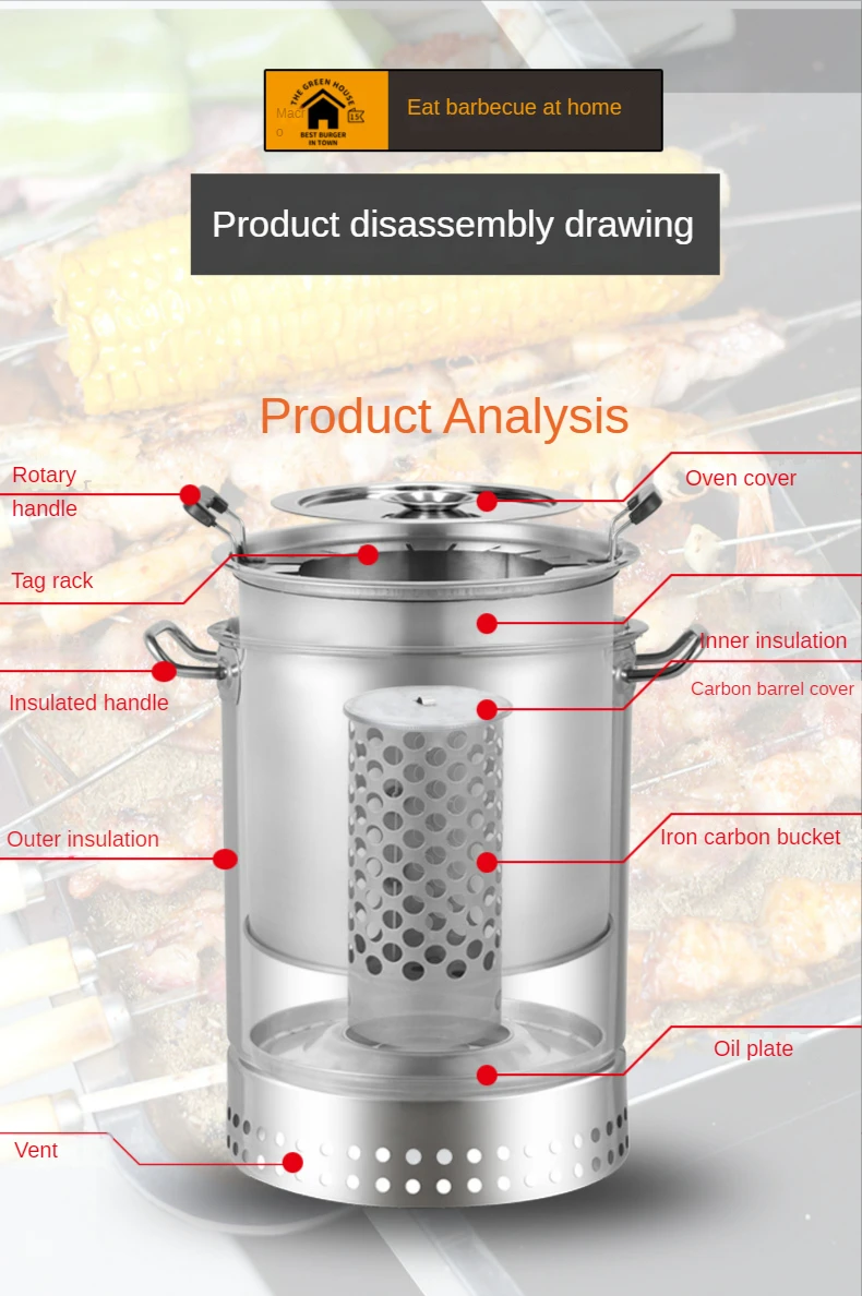 Cylinder Bbq Grill Smokeless Barbecue Grill Outdoor Portable Stainless Steel Barrel Barbecue Grill 28 Bbq Stick With Accessories 14 Cylinder Bbq Grill Smokeless Barbecue Grill Outdoor Portable Stainless Steel Barrel Barbecue Grill 28 Bbq Stick With Accessories