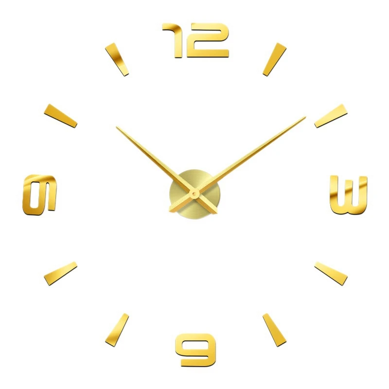 

Модные объемные большие настенные часы «сделай сам» без рамок, бесшумные, не тикающие кварцевые часы, наборы с зеркальной наклейкой для спальни