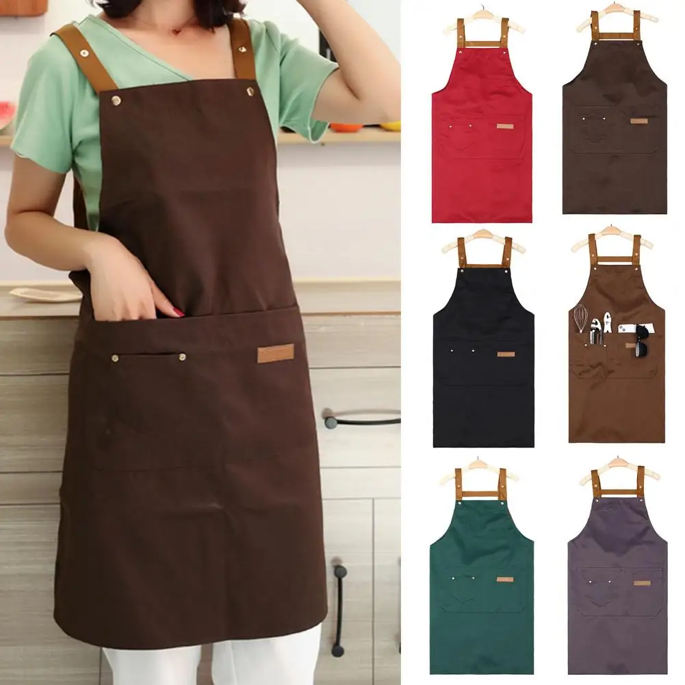 

Chef Apron Waterproof Adjustable Strap Kitchen Apron with Pocket Anti-fouling Cooking Pinafore for Kitchen Supplies Apron