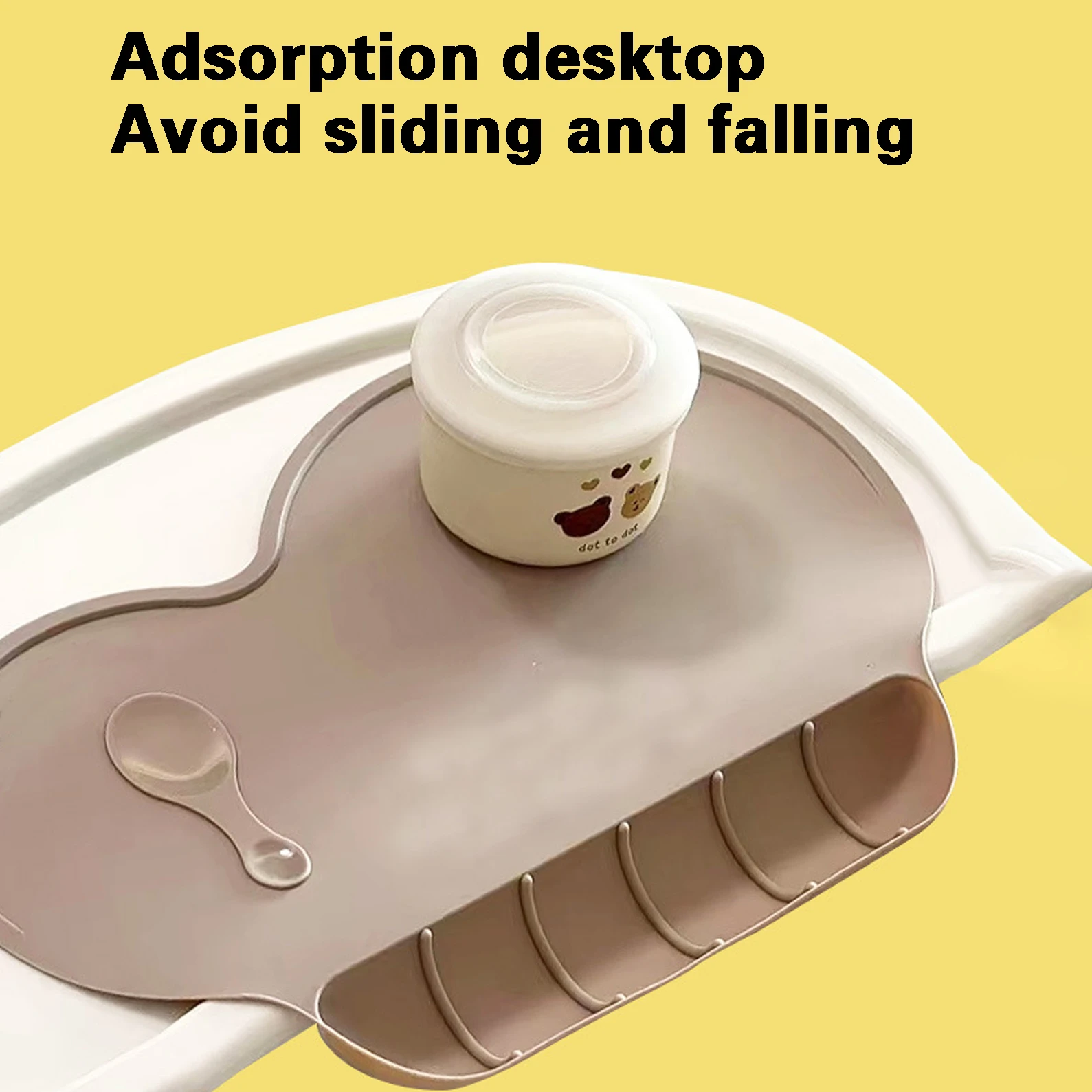 Silicone One-piece Placemat Cloudy with Pocket Baby Silicone Dinner Plate Suction Bowl Children's Tableware