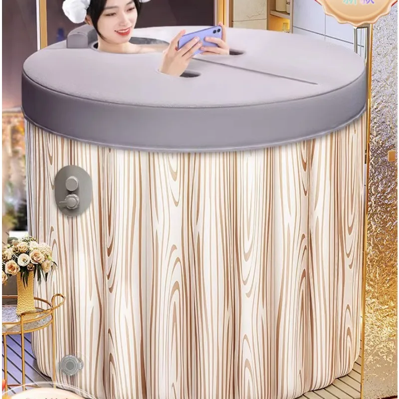 Inflatable bathtub, adult folding bathtub, children's bathtub, bathtub, household adult full body bathtub full body bathtub barrel bath sauna foldable household large thick hot tub adult folding tub foot soak spa