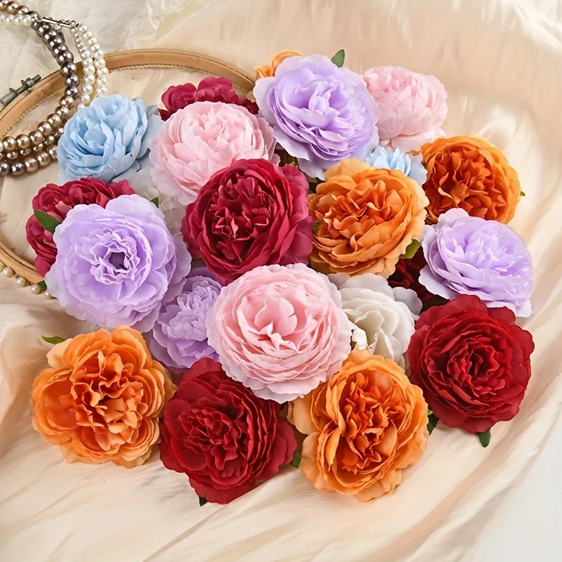 5/10 Stück Pfingstrose Künstliche Blumen Kopf 7,5 cm Kunstblumen für Heimdekoration Garten Hochzeitsdekoration DIY Girlande Blumenstrauß Zubehör
