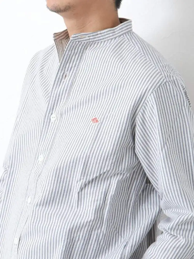 ex Long Sve Pure Cotton Loose Fit irt Stand Collar Striped Spring Summer New Waable Breathable Comfortable Retro S...