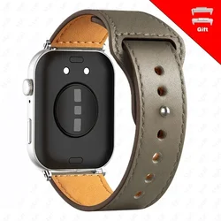 Elegant Leather Bracelet Strap Replacement for Smartwatches - 2024 Edition Accessories (Gray 12)