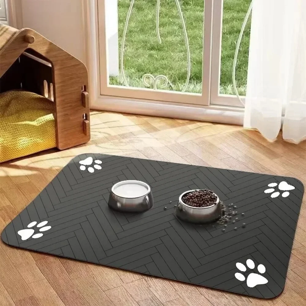 Pet Placemat Dog Cat Food MatStrong Absorption Quick Dry Non-Slip Paw Print Pet Water Bowl Mats Durable Dog Cat Feeding Supplies Pet Placemat Dog Cat Food MatStrong Absorption Quick Dry Non-Slip Paw Print Pet Water Bowl Mats Durable Dog Cat Feeding Supplies