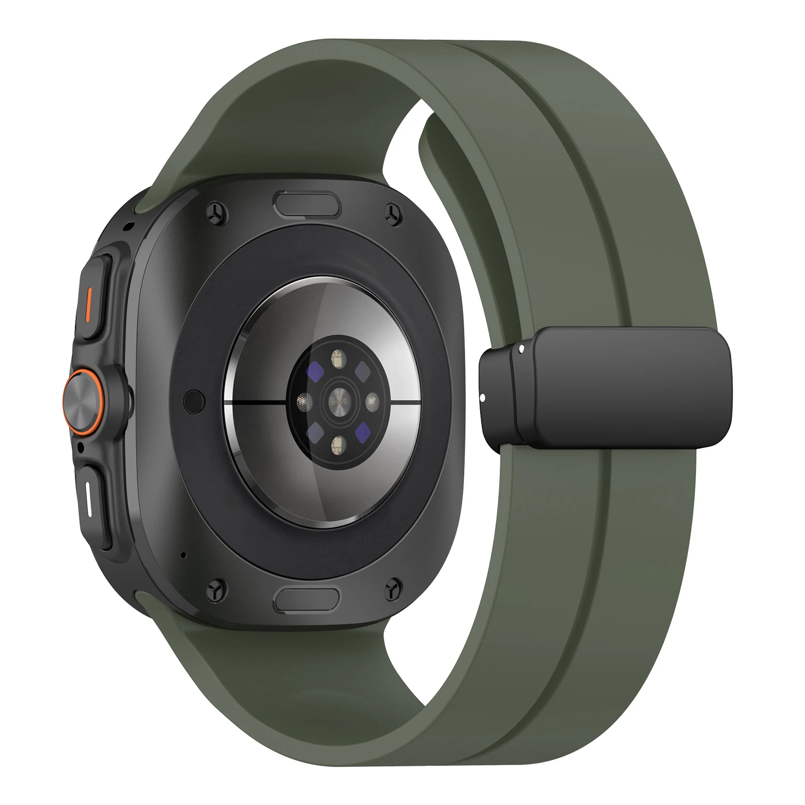 Enhanced Silicone Magnetic Buckle Band for Smartwatches - No Gaps Design