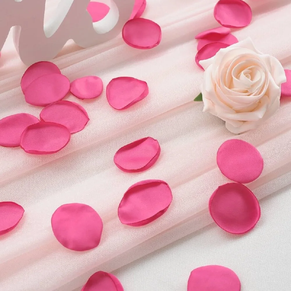 200pcs Hot pink Silk Flower Petals for Wedding, Rose Petals for Anniversaries and Parties Decor, Bridal Showers,Flower Girl Peta