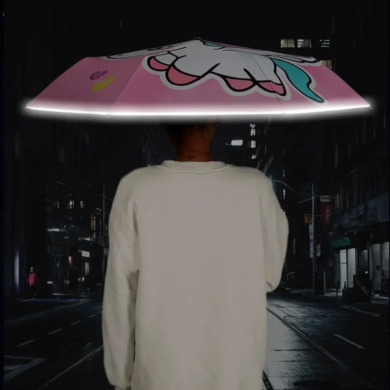 Automatic Umbrella Automatic Umbrella dinosaur astronaut unicorn Umbrella Windproof Folding Shade Reflective Stripe Design Lovely gift