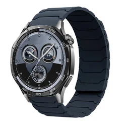Magnetic Silicone Sport Watch Strap - 20mm/22mm Adjustable Bracelet - 22mm (Midnight)