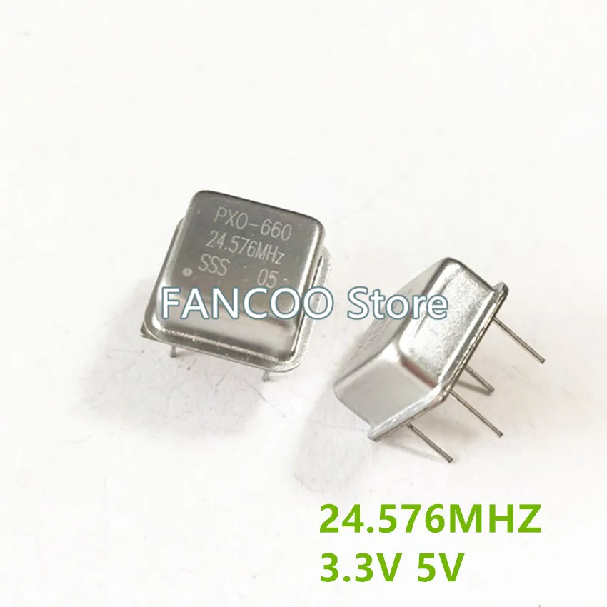 24.576M 24.576MHZ Half Size 3.3v 5v CRYSTAL CLOCK OSCILLATOR OSC DIP-4 24.576 5PCS