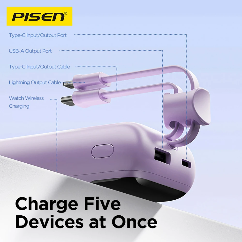 PISEN Portable Charger 22.5W Fast Charging