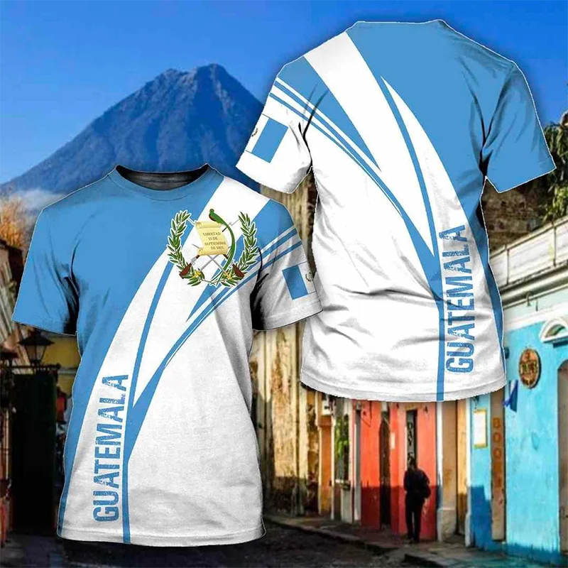 Guatemala Flag 3D Print T Shirt Men Short Sleeve Streetwear Tee