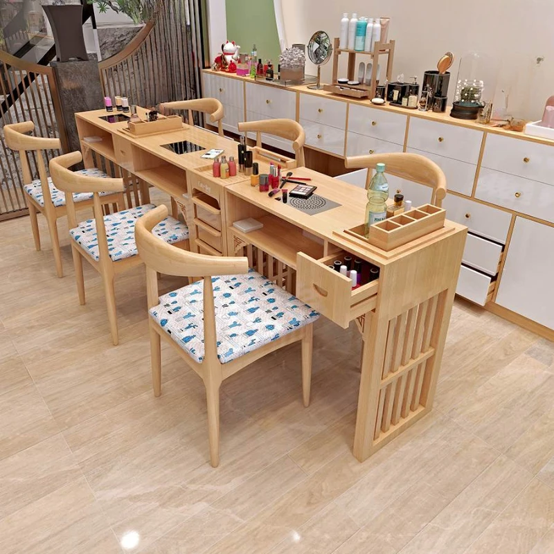 Wooden Japanese Nail Desk Simple Nordic Speciality Professionals Manicure Table Design Mesa De Manicure Salon Furniture YX50ZJ