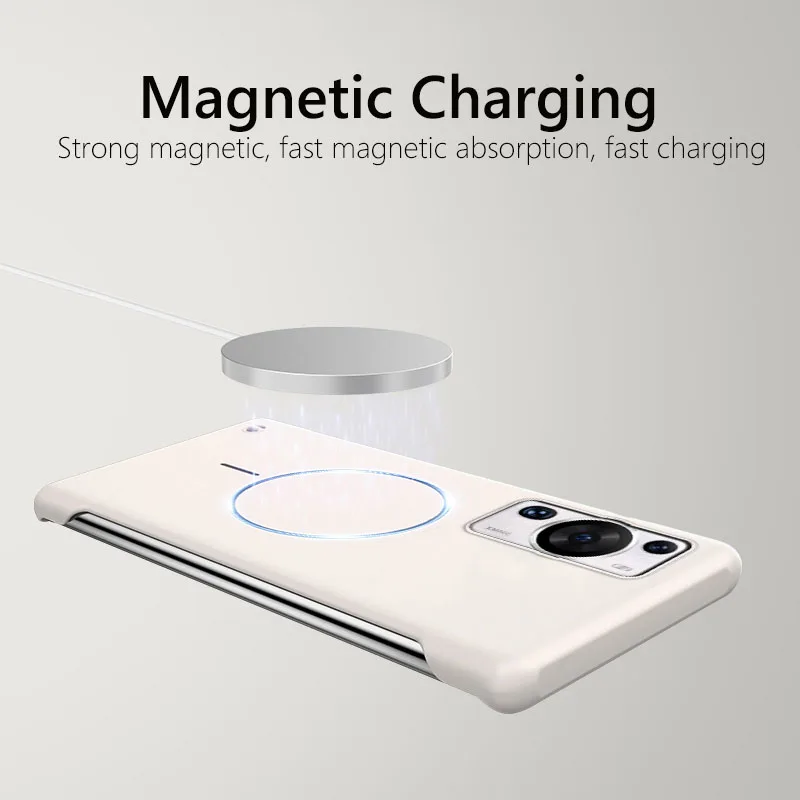 Frameless Magnetic Wireless Charging Phone Case - Slim Hard Back Cover