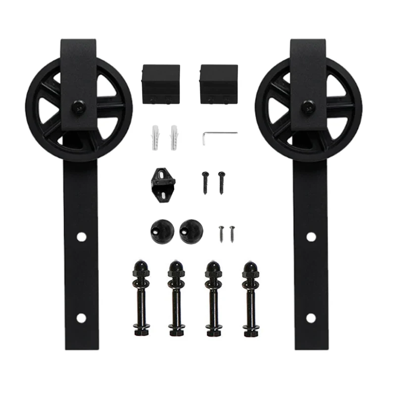 Antique Big Rollers Sliding barn door hardware Steel Sliding Barn Wood Door Hardware Kit Closet Set Roller for Interior Sliding Door(not include track)