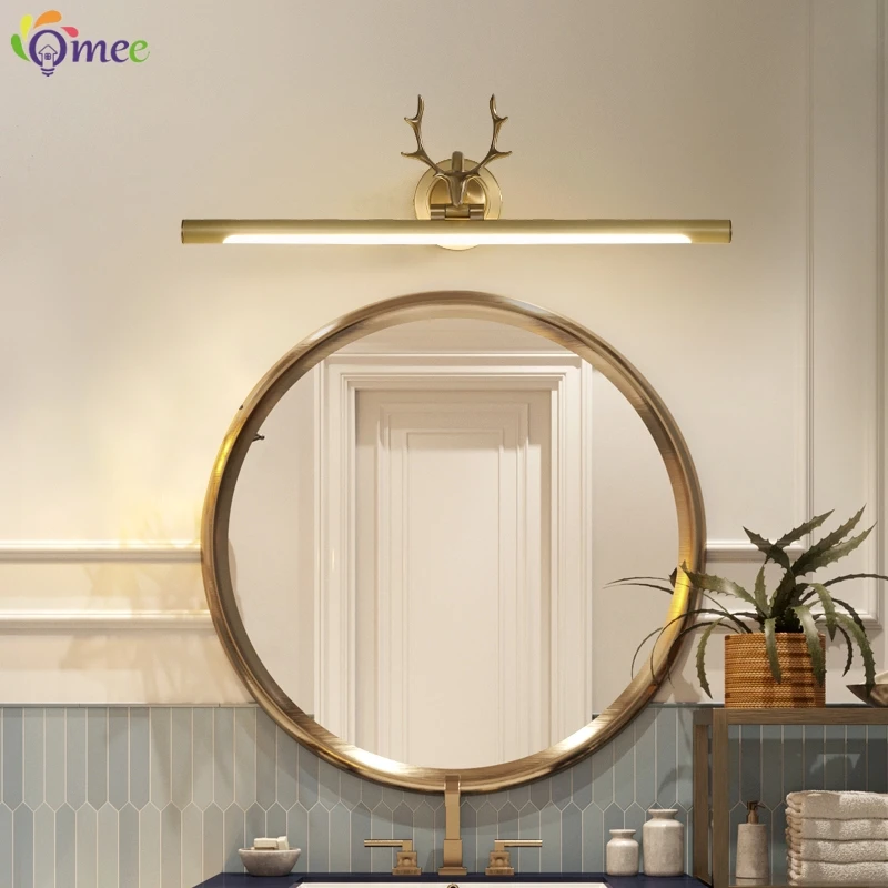 Modern AntlersWall Light Fixture Black Golden Led Wall Lamp 43 56 75cm Long Picture Light Aluminum Bathroom Cabinet Mirror Light