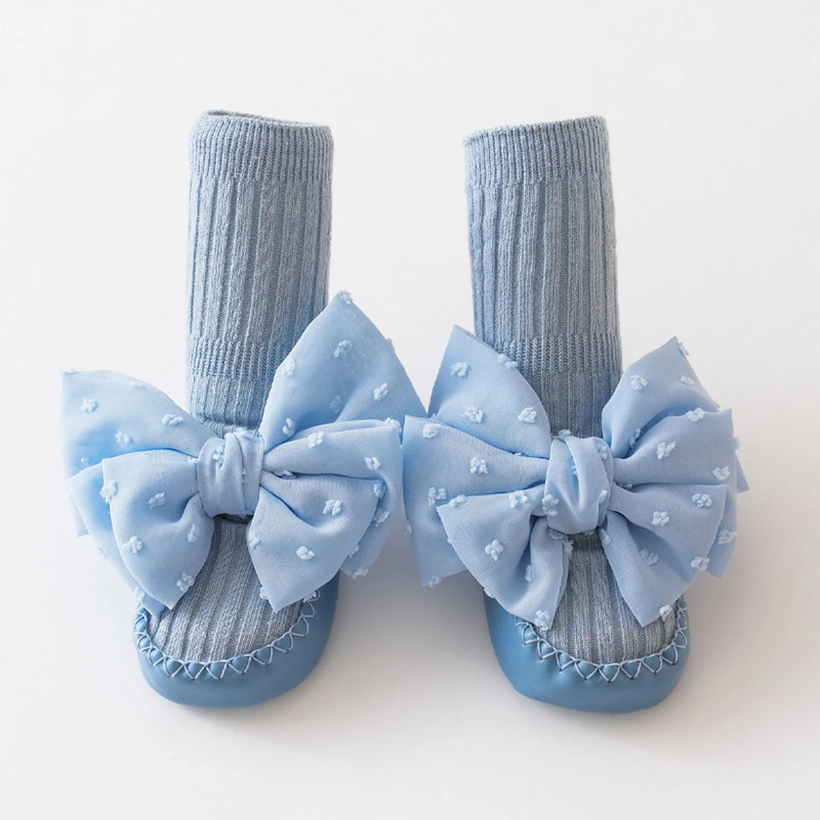 EWODOS Newborn Baby Girl Sock Shoes Cute Bowknot Soft Sole Non-slip Floor Slippers Walking Shoes Toddler Infant Baby Crib