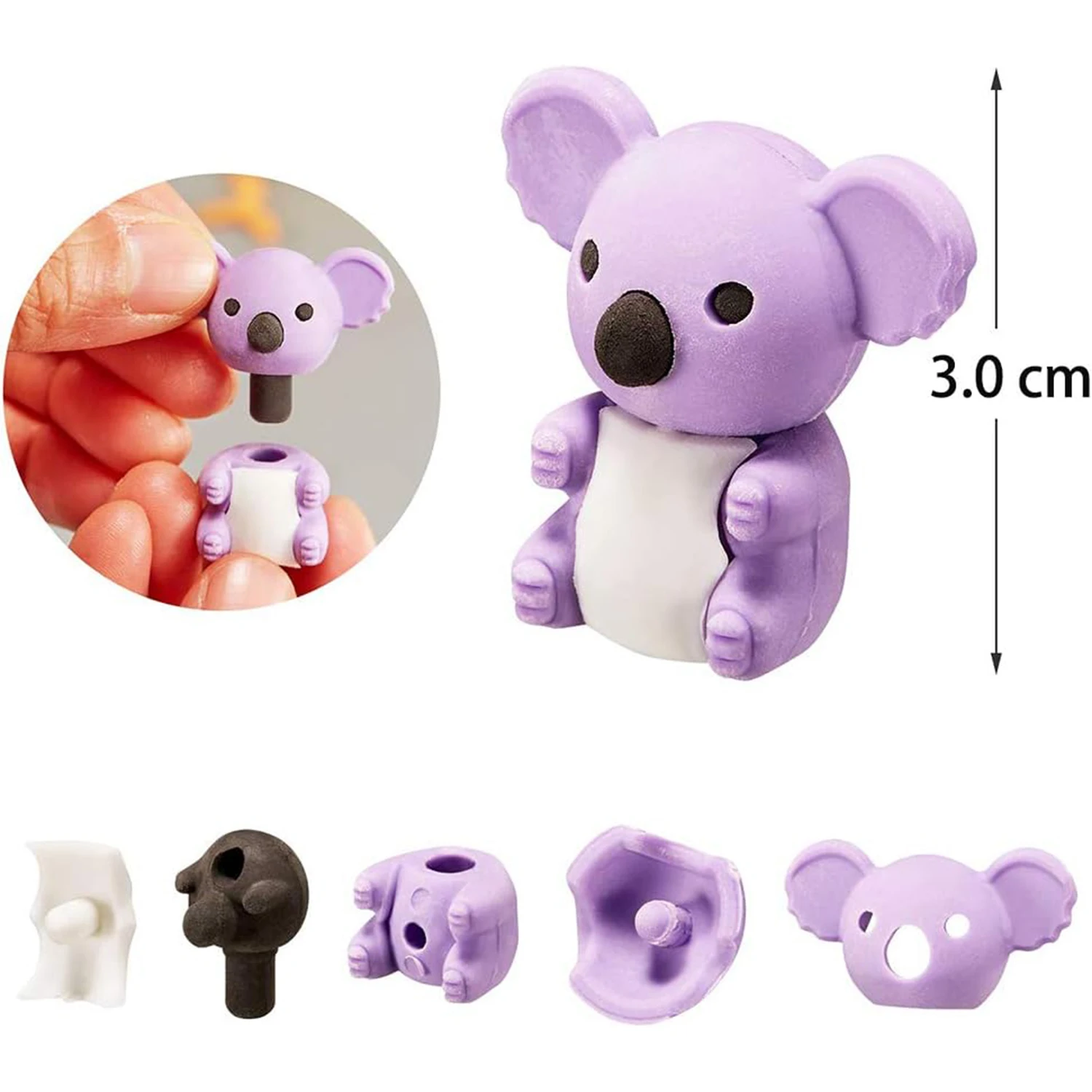 Animal Erasers Pencil Erasers Puzzle Erasers Desk Pets Mini Take Apart Erasers Toys for Party Favors,Classroom Students Prizes, 3