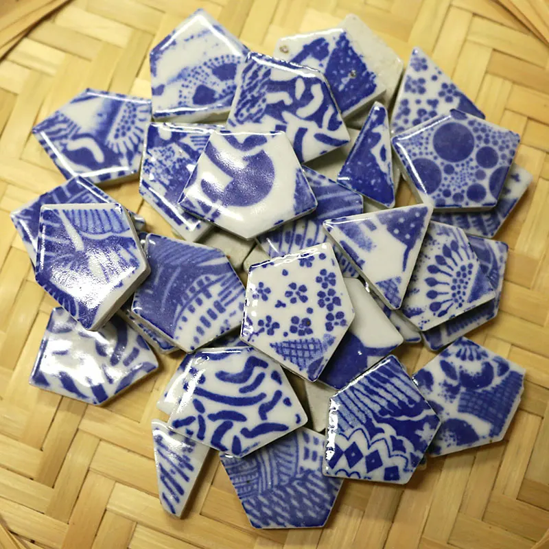 Description Picture 3 of item100g Oval Ceramic Mosaic Tiles Multi Color Mosaic Piece DIY Mosaic Making Stones for Craft Hobby Arts Home Wall Decoration arte