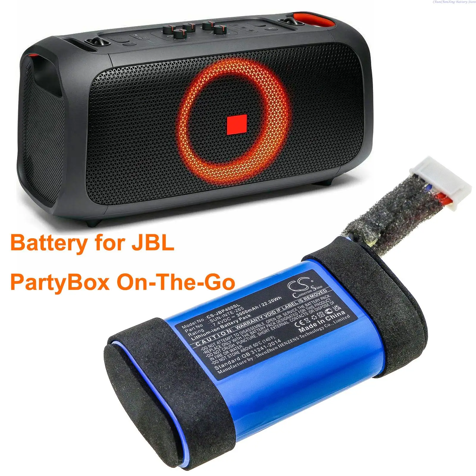 

3000mAh Speaker Battery for JBL PartyBox On-The-Go, OnTheGo, On The Go