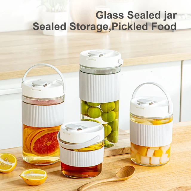 METKA-Récipient de stockage hermétique de qualité supérieure, bocal en verre scellé de cuisine, outil précieux, degré de chaleur, facile à nettoyer, 514 1