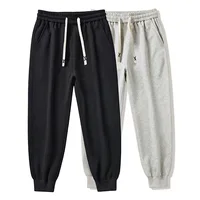 2-piece men's solid color ankle binding jogging pants, suitable for casual sports running, fitness, and outdoor activities