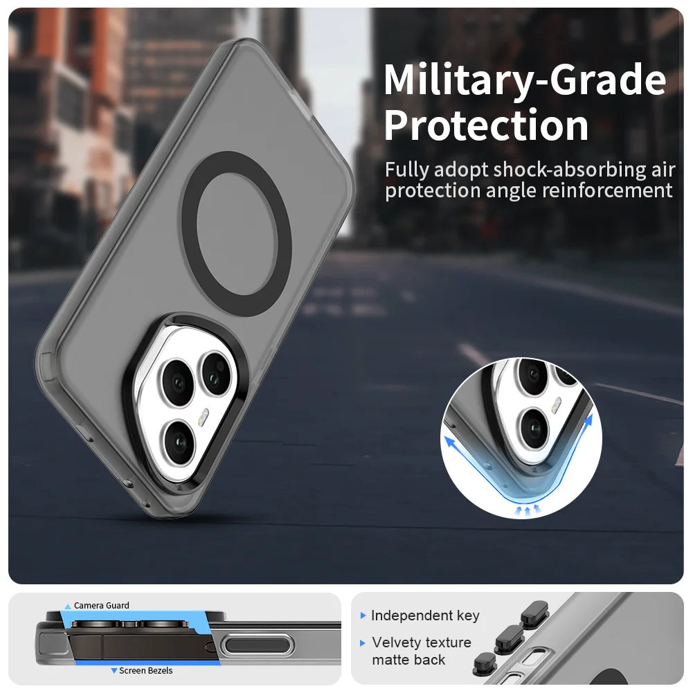 Luxury Armor Shockproof Magnetic Wireless Charging Matte PC Case