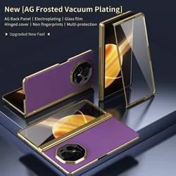 Enhanced Protective Matte Hinge Case with Full Glass Front & Drop Resistance - HONOR Magic V5 (Purple)