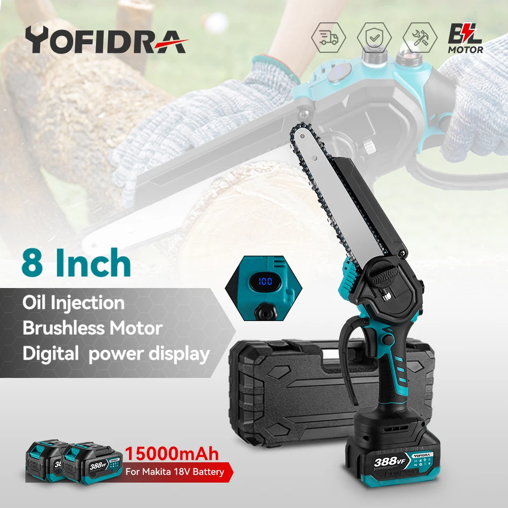 Mini Motosega Elettrica Da 8 Pollici Senza Spazzole Batteria Portatile Motosega Ricaricabile Attrezzo Elettrico Per Potatura Da Giardino Per Batteria 