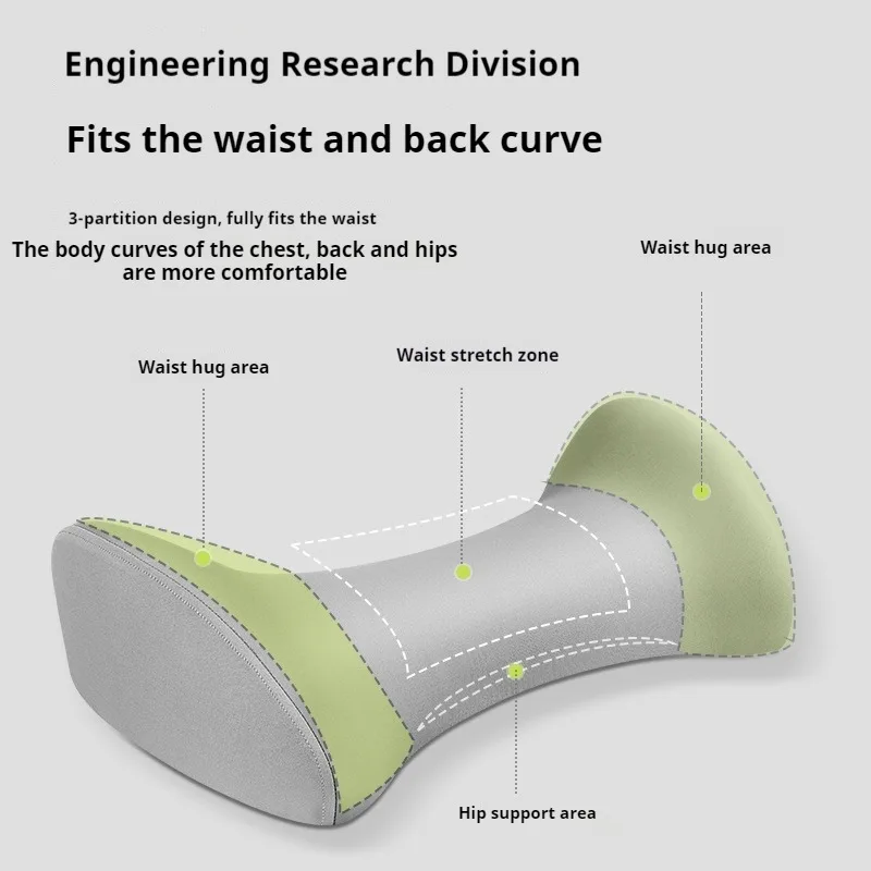 Lumbar Support Pillow for Sleeping Washable Bolster Pillow Ergonomic Waist Pillow for Office Chair Woman Couch Car Seat Pregnant 3