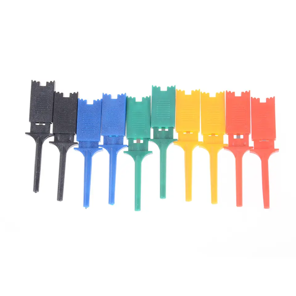 10Pcs Multimeter SMD IC SOIC Mini Test Clip Hook Grabbers Probe Jumper 5 Color 0 0 0 0 0 image 1