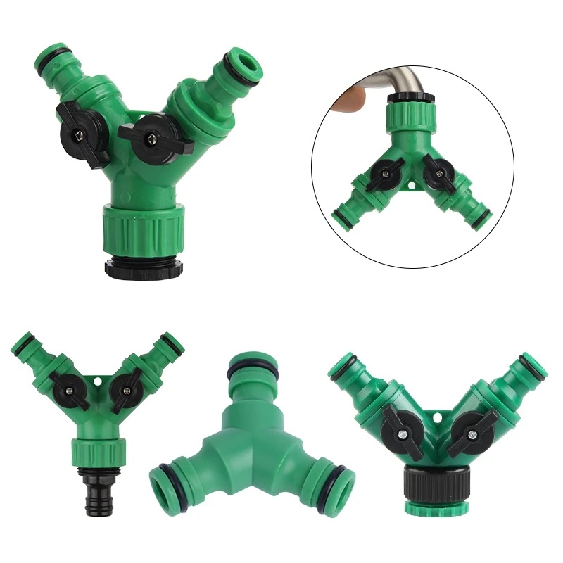 Description Picture 6 of itemGarden Hose Y Quick Connector 1/2" 3/4" Female Thread 2-way Water Splitter Tap Adapter Joint Irrigation System Kit Accessories