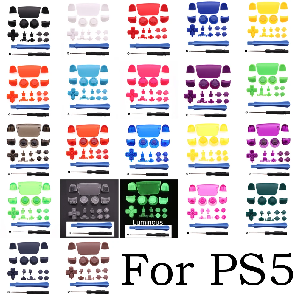 

For PS5 V1 Controller L1 R1 L2 R2 Buttons Kit D-pad Button Thumbstick Cap Replacement For P5 PS5 Gamepad With tool
