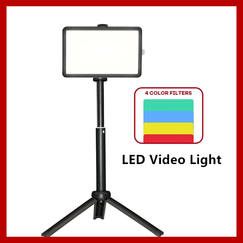 Network Webcam fill light Dimmable Fill Lamp Panel LED Video Light Color Filters Desktop Live Streming Youtube Tiktok