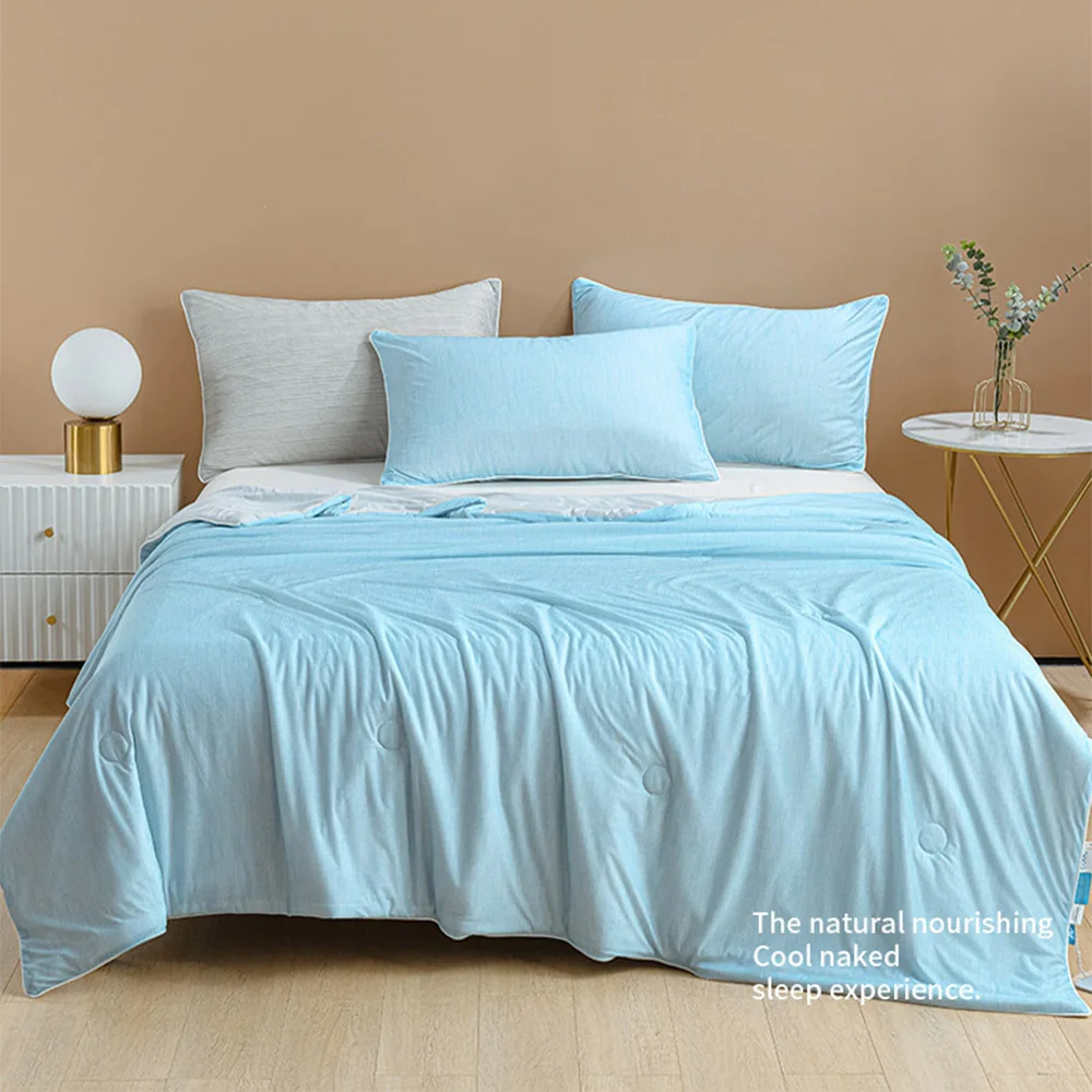 

Class A Summer Air Conditioning Quilt Bedding Couple Bedspread Sheets Cooling Comforter Thin Ice Silk Blanket Bed Duvets