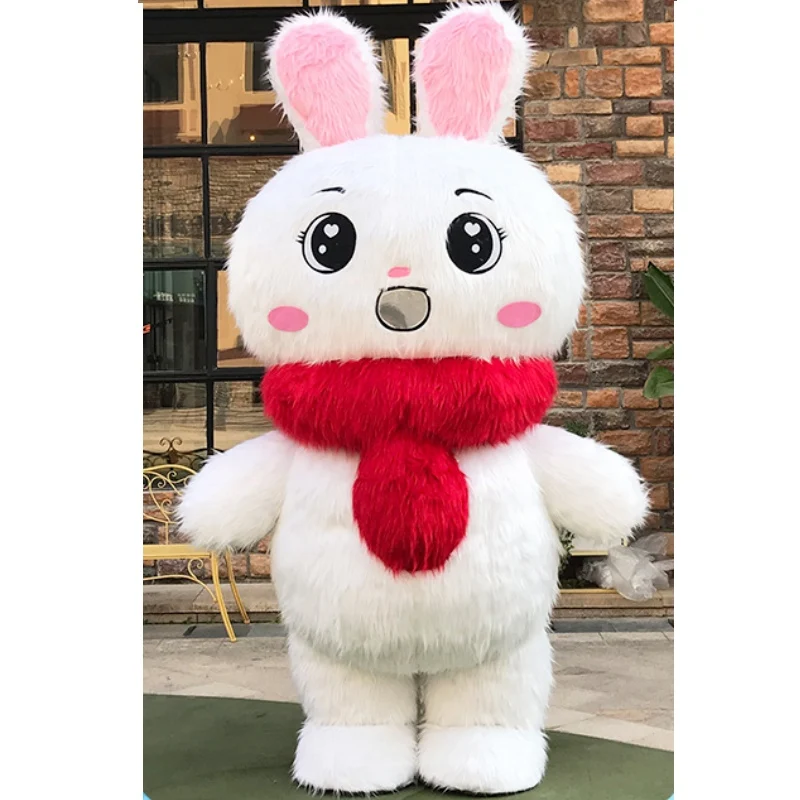 2m / 2.6m Inflatable Rabbit Mascot Suit Costume Adult Full Mascot Suit Rabbit Cosplay Fancy Dress for Entertanments Party